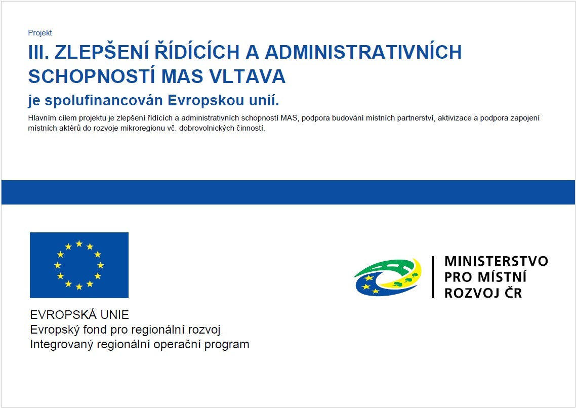 III. Zlepšení řídících a administrativních schopností MAS Vltava